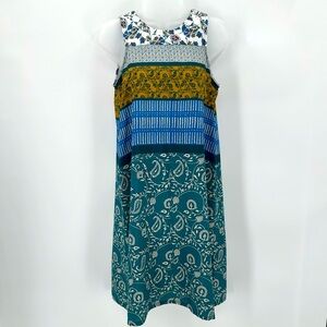 MAEVE Dress Womens XS Shift Boho Paisley Colorful Hippie Sundress Sleeveless